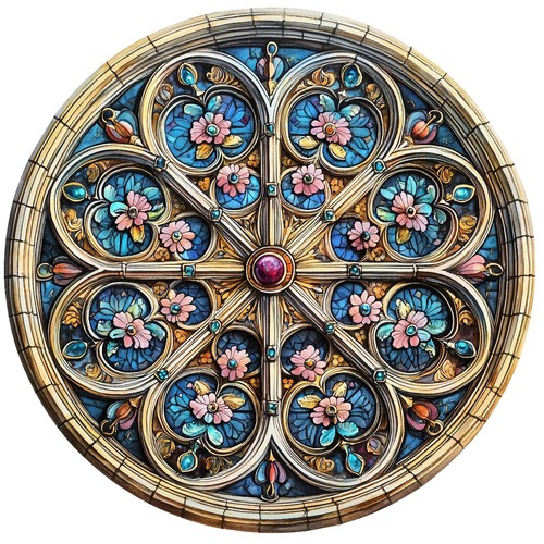 Sticker stained glass pink - 3x,