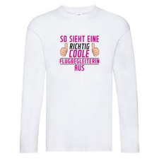 Richtig Coole Flugbegleiterin | Stewardess | Flughafen Long Sleeve Weiß