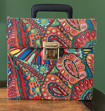 7" Vinyl Record Schallplatten Box blank überzogener Paisley/mex Kunststoff 1970e