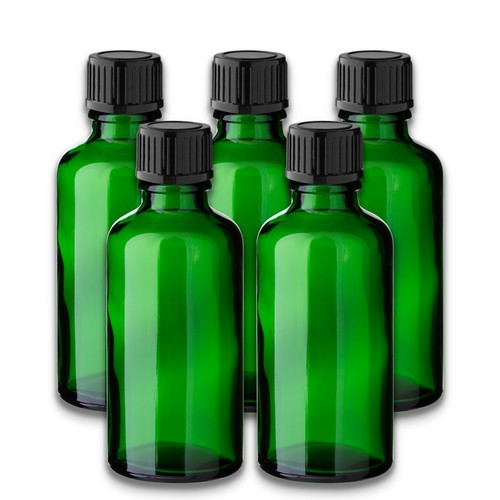 Grüne glasflasche ml - 5x,