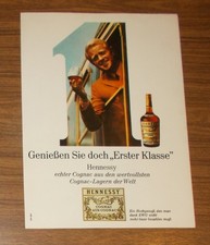 Seltene Werbung HENNESSY Cognac - Genießen Sie doch "Erster Klasse" - Zug 1969