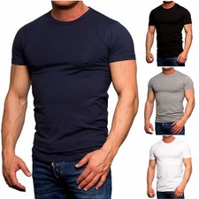 Jack & Jones Herren T-Shirt Rundhals O-Neck Fitness Slim Basic Shirt Baumwolle