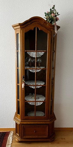 Vitrinenschrank eiche rustikal - eiche,