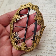 Gürtelschnalle Damast Gold