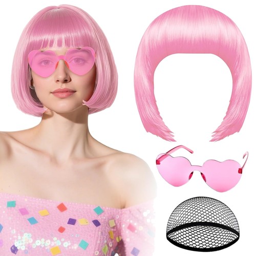 Perücke frauen pink kurz - pink,,