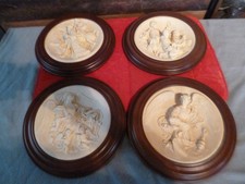 4 Bradex Alabaster Sammelteller  mit Rahmen (vanhygan & smythe)