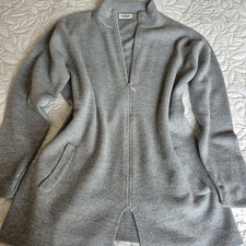 VAN Strickjacke, 40, Helles Grau mit Merino Wolle NEU NP 129,90