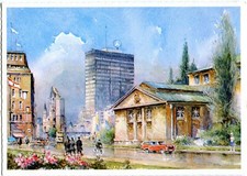 Künstler-AK BERLIN Wittenbergplatz, Tauentzien, Europa-Center 60er