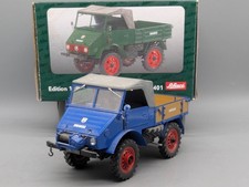 Modellautos 1:18 Schuco Mercedes Benz Unimog 401 Blau mit Softtop mit OVP