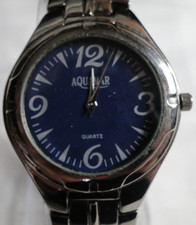 Silber/Blaue Aquamar Quarz Analog Armbanduhr