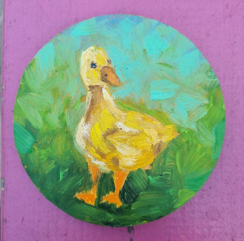 ölgemälde gosling baby gans - gosling,