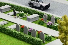 Spur TT 1:120 Friedhof Grabsteine "19 Stk" Gräber Gruft Kreuz Kirche Tabletop