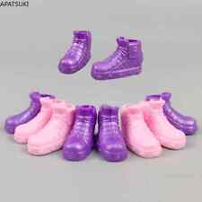5Paare/Los lila rosa Mode flache Schuhe für Barbiepuppe flache Kunststoff Schuhe