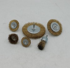 TILAX Drahtbürstenset 7-teilig für Bohrmaschinen, Runder Schaft 6 mm gekräuselte