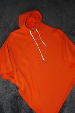 Poncho mit Kapuze orange Made in italy one size NEU