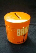 Alte Blechdose Sammeldose Sammelbüchse " Brot Für Die Welt", Orange, Spardose