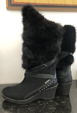 Original OSCAR Sport Damen Fellstiefel Nerz Leder Warm Gefüttert Snowboots 38