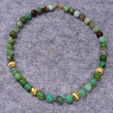 Chrysopras Halskette, 925er