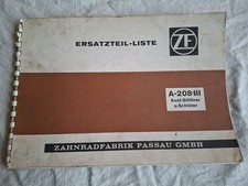 ZF A-208 III Triebwerk Ausf.Güldner u.Schlüter Ersatzteilliste 1968