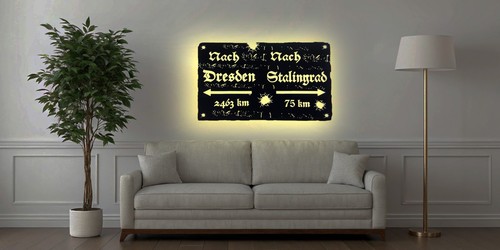 Leuchtschild wegweiser dresden - leuchtschild,