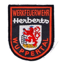 Abzeichen Werkfeuerwehr Herbertz Wappen gewebt