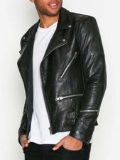 Herren schwarze lederjacke - schwarze,