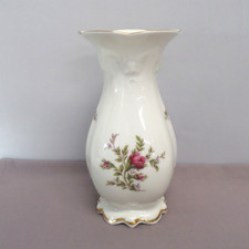 Rosenthal Germany Moliere Moosrose Vase mit Goldrand H ca.21,5 cm 50/60er Jahre