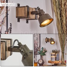 Flur Schlaf Wohn Raum Beleuchtung Holz grau grün Industrial Wand Lampen Strahler