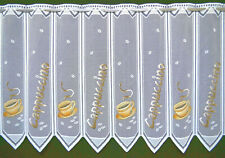  Kaffee Scheibengardine Küchengardine 1Teil 12 cm Cappuccino Gardine 60 cm hoch