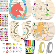 Hufeisen Holz, 24 Stück Unvollendete Hufeisen Basteln Kindergeburtstag Pferde Ba