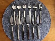 WMF GOURMET Cromargan Fischbesteck Gabeln Messer Besteck 6 Personen gebraucht