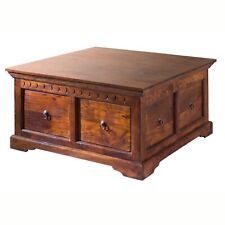 Couchtisch / Holztruhe handgefertigt aus Akazien-Holz im Kolonial Landhaus Stil