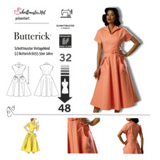 Schnittmuster 50er Jahre Retrokleid ca. 1950 mit Beuteltaschen Gr. 32-40 / 40-48