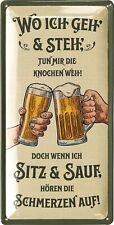 Retro Blechschild BIER lustige Schilder mit Sprüchen als Bar Dekoration 17x34cm