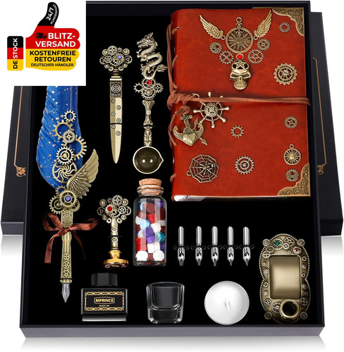 Schreibfeder tinte set - schreibfeder, leder
