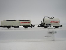 Märklin  Kesselwagen 2 achsig Stromeyer Heizöl + Güterwagen Stromeyer mit Kohle