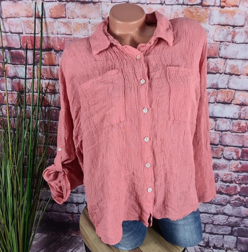 Crinkle bluse hemd turn - bluse,