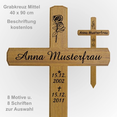 Grabkreuz holzkreuz mittel - mittel, 40