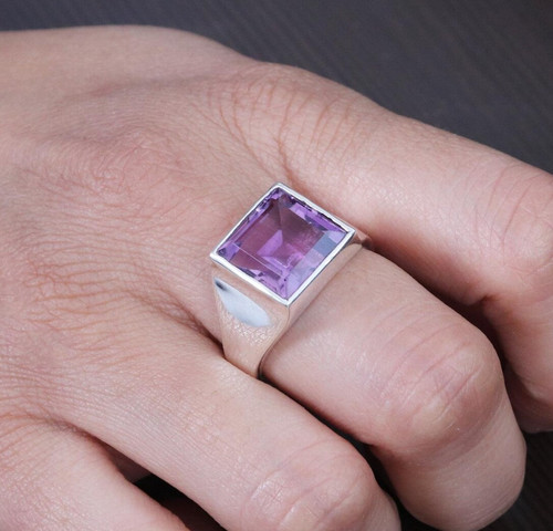 Herren quadratschliff amethyst - herren,
