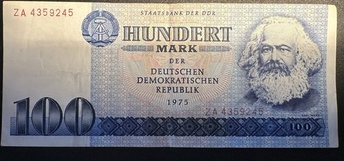 100 mark schein - 100, 1975