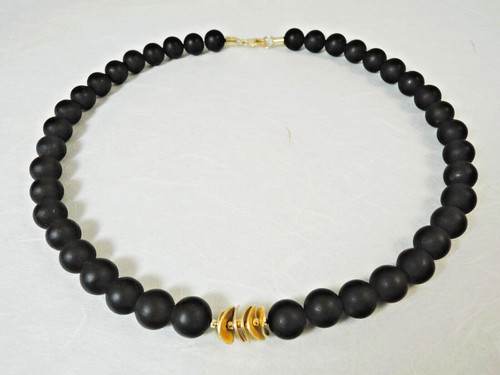 Onyx kugelkette 10mm - kugelkette, silber