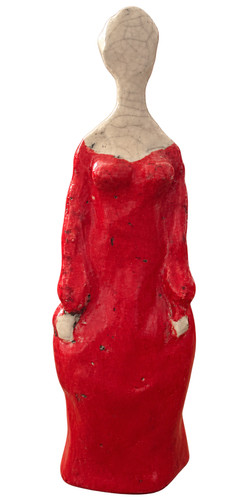 Raku keramikfigur dame im - raku,