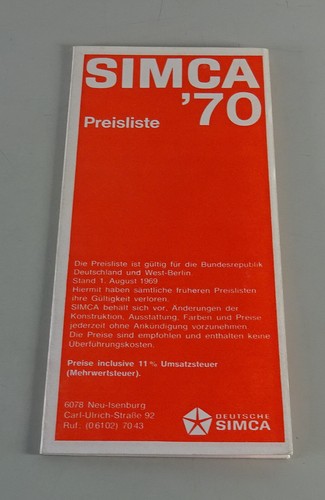 Preisliste prospekt simca - prospekt,