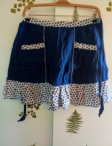 Schürze blau weiß vintage - schürze,