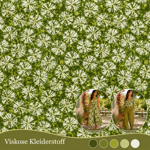 Viskosestoff 100x145cm blüten - 100x145cm,