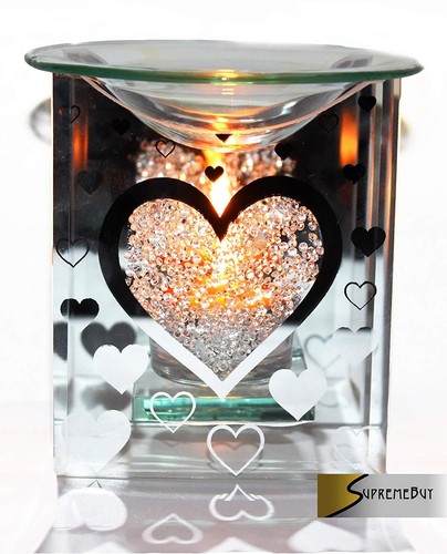 Glas herz duft ölbrenner - glas,
