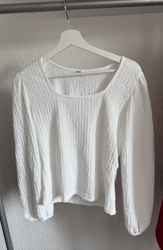 Weiße bluse mit - mit, ballonärmeln
