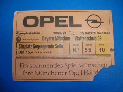 Ticket fc bayern - 90/91,