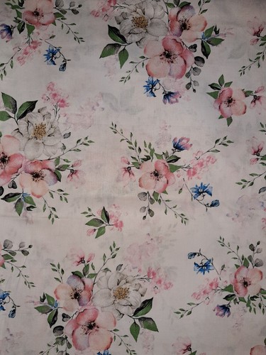 Blumen baumwollstoff - -,