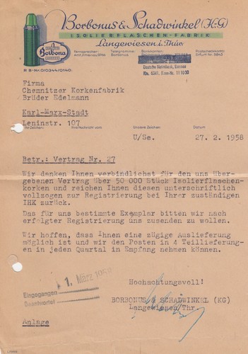 Langewiesen brief 1958 - langewiesen,,